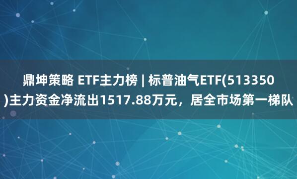 鼎坤策略 ETF主力榜 | 标普油气ETF(513350)主力资金净流出1517.88万元，居全市场第一梯队