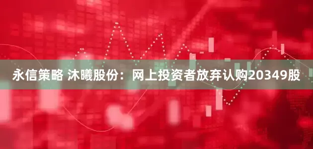 永信策略 沐曦股份：网上投资者放弃认购20349股